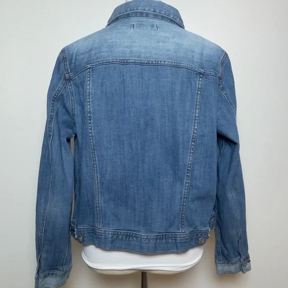 Est1946 Denim Womens Jean Jacket Long Sleeve Collared Button Down L - Picture 7 of 16